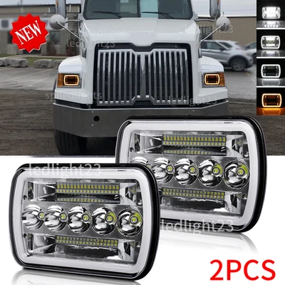 Faro rectangular LED HI/LO 2012-2023 fIT Western Star 4700SB 2 piezas 120 W 7x6 pulgadas Foto 1 de 4