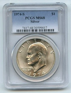 1974 S $1 Silver Ike Eisenhower Dollar PCGS MS68 - Picture 1 of 1