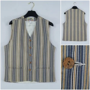 Mens Waistcoat Medium Size US 40 Striped Formal P.S.COMPANY Dress Vest - Picture 1 of 10