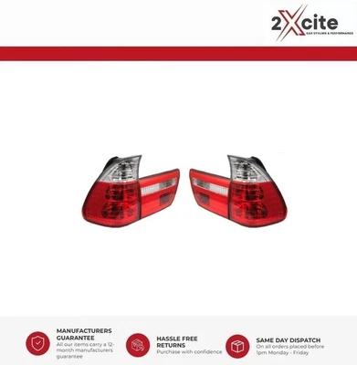 BMW X5 E53 1999-2006 Rear Tail Lights Lexus Crystal Design Red And Clear Lamps - Image 1 of 3