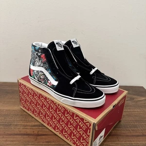 Vans Men's Sk8-Hi Tiger Floral Multi True White Canvas Suede shoes Size 9.5 NIB - Picture 1 of 8