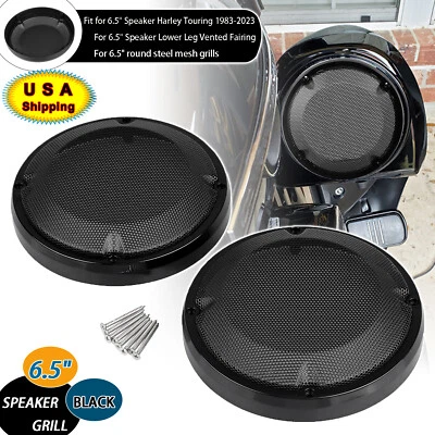 6.5" Saddlebag Lid Mesh Speaker Grills For Harley Touring Electra Street Glide - Image 1 of 4
