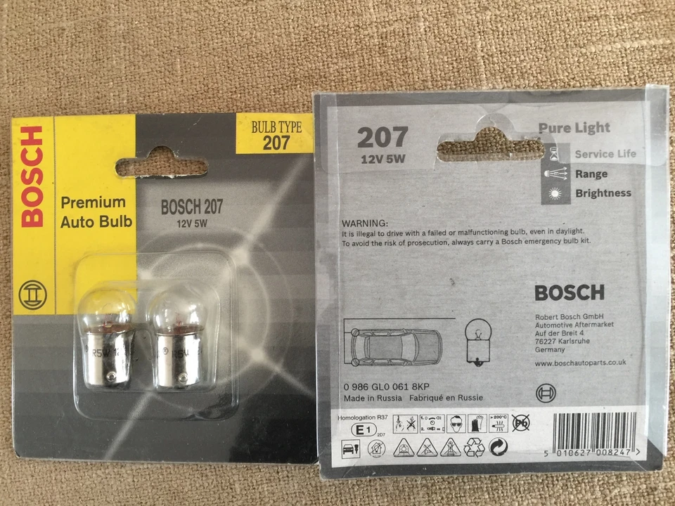 car bulb bosch pure light twin pack 207 12v 5w - Image 1 of 1