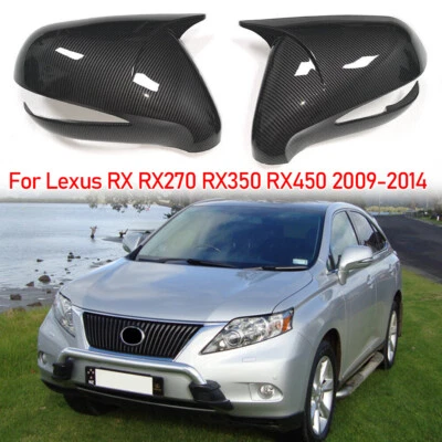 Cubierta de espejo retrovisor de fibra de carbono ABS para Lexus RX RX270 RX350 RX450 2009-2014 Foto 1 de 4