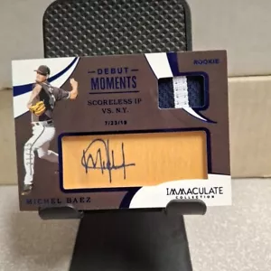 2020 Panini Immaculate Debut Moments Relics Blue 21/25 Michel Baez Rookie Auto - Picture 1 of 2