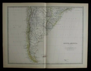 Antique Map: South America (South) by Alexander Keith Johnston, 1884 - Picture 1 of 4