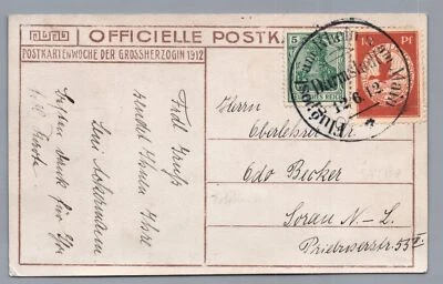 Dt. Reich Flugpostkarte - Flugpost am Rhein Darmstadt 12.06.1912 - Bild 1 von 2