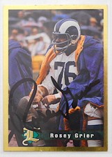 Rosie Grier La Rams Legend Sports Memorabilia Autographed Sports Card NFL