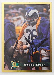 Rosie Grier La Rams Legend Sports Memorabilia Autographed Sports Card NFL