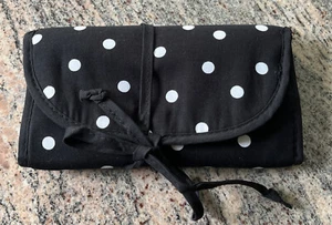 Brand New Very Rare Vintage 90’s Virginia Slims Black/White Polka Dot Makeup Bag - Picture 1 of 11