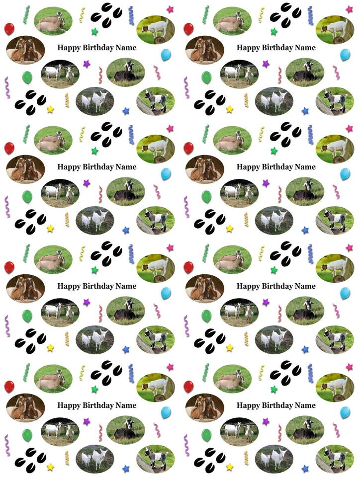 TRULY PERSONALISED Goats Personalised Birthday Gift Wrapping Paper 3 Designs ADD NAME