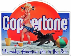 Coppertone Laser Cut Advertising Figure Metal Sign - Picture 1 of 1