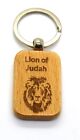 5 Lion of Judah key chain key holder wooden laser carved