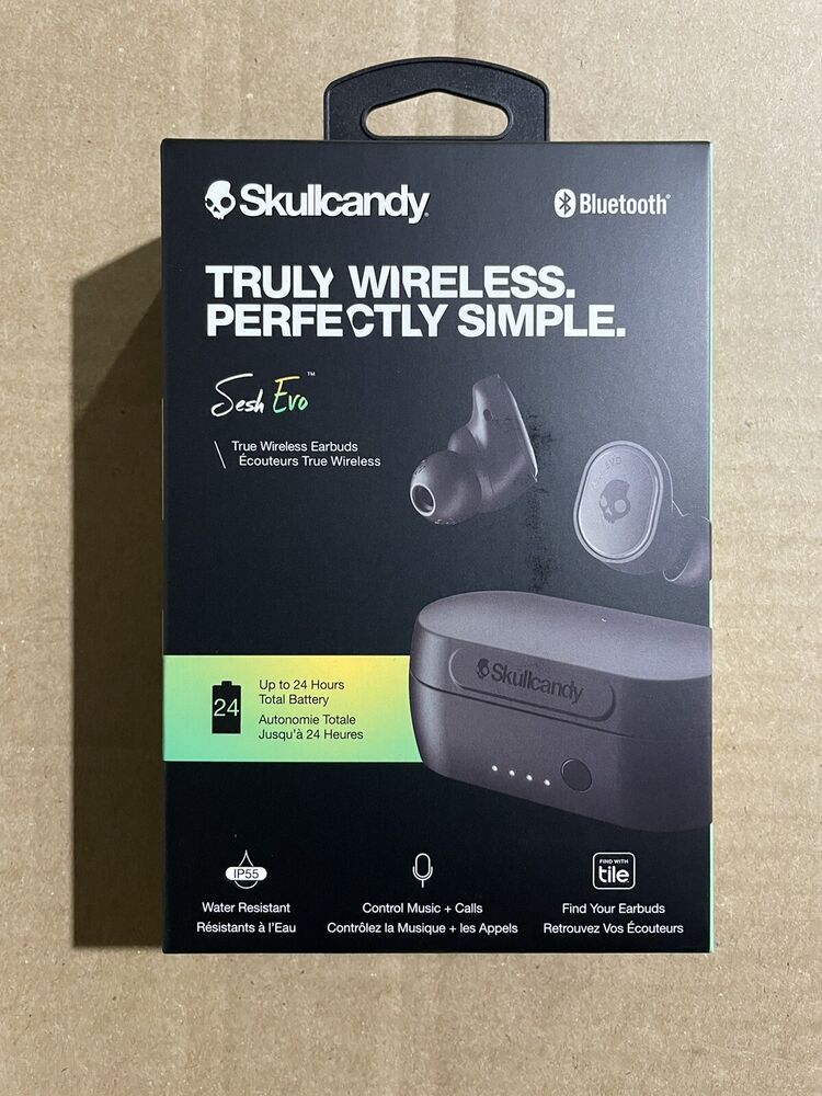 NEW Skullcandy Sesh Evo True Wireless In-Ear Bluetooth TRUE BLACK
