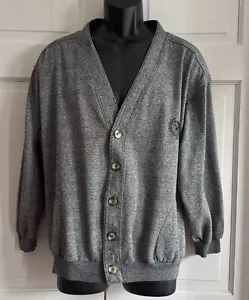 Cárdigan Deportivo Vintage Honors M Gris Bordado Cresta Abuelo Suéter Corea - Imagen 1 de 10