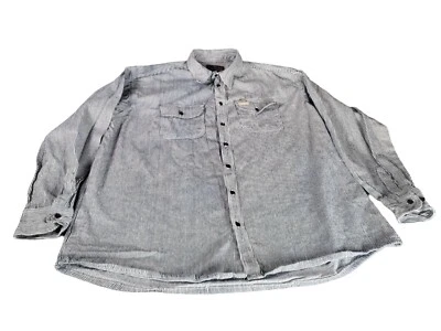 Camisa de trabajo Five Brother Railroad a rayas con botones para hombre talla 3XT azul blanco Foto 1 de 4