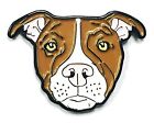 Brown White Pitbull American Bully Pit Bull Terrier Breed Dog Enamel Lapel Pin
