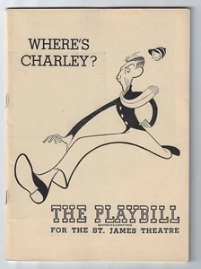 Original Playbill 1948 Ray Bolger in Where's Charley St. James Theatre - Picture 1 of 3