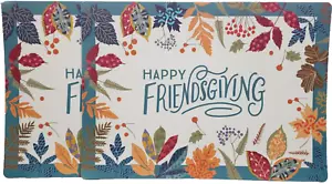 2er Set gleiche Vinyl Schaumstoff Tischsets (13"x18") BUNTE BLÄTTER, HAPPY FRIENDSGIVING - Bild 1 von 15