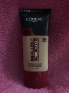 L'oreal Paris Infallible Pro-Matte fondotinta trucco #106 sole beige 1,0 fl oz - Foto 1 di 4