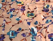 Peach Multicolor Printed georgette Fabric 60” Width Sold By The Yard