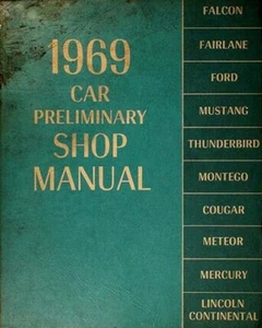 1969 Ford Preliminary Tienda Manual Originales OEM MUSTANG Cougar Torino Lincoln - Imagen 1 de 1