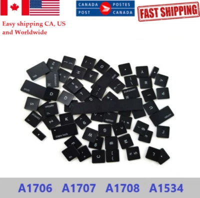 KEY CAPS AND BUTTERFLY CLIP FOR APPLE MACBOOK PRO A1706 A1707 A1708 A1534 - Image 1 of 2