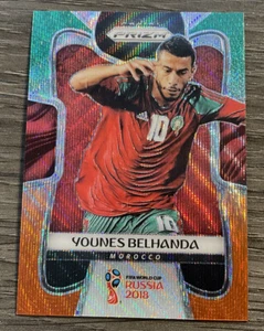 2018 Panini Prizm World Cup Soccer Green Orange Wave #256 Younes Belhanda - Picture 1 of 2