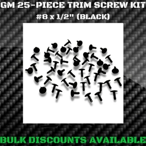 1926-1996 GM B BODY Interior Exterior Wheel Well Molding Trim Screws NOS BLACK - Picture 1 of 2