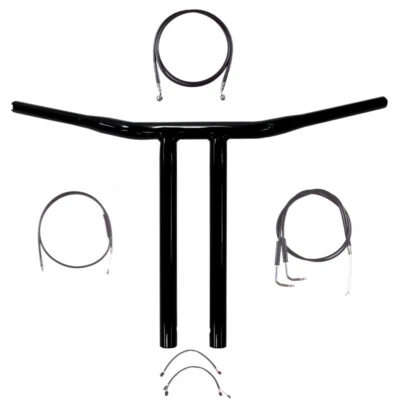 1 1/4" BBlack 14" Chopper T Handlebar Kit 2011-2015 Harley Softail No ABS - Image 1 of 2