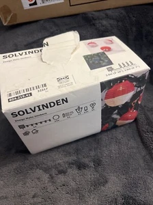 IKEA Solvinden Solar String 12 Lights Red White Paper Covering 604.219.41 - Picture 1 of 6