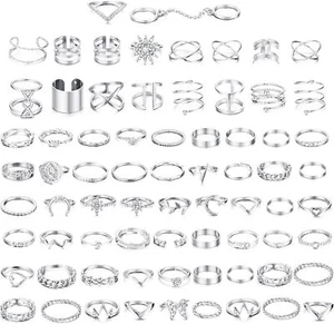 70PCS Knuckle Rings for Women Stackable Joint Midi Finger Ring Set - Picture 1 of 1