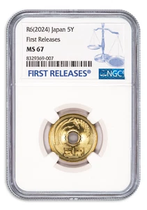 2024 Japan 5Y Coin from Cherry Blossom Mint Set (#2/6 in set) Graded NGC MS67 - Imagen 1 de 2