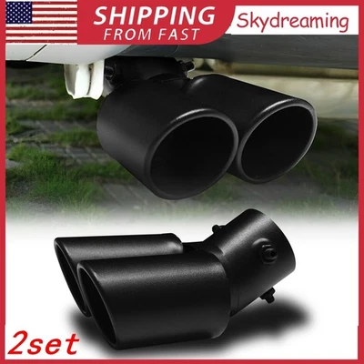 2set Car Rear Exhaust Pipe Tail Muffler Tip Auto Accessories Replace Kit1.5-2.4" - Image 1 of 4