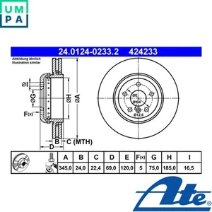 2x BRAKE DISC 24.0124-0233.2 FOR BMW 5/F11/F10/Gran/Turismo/F07 6/F13/F12 2.0L - Picture 1 of 7