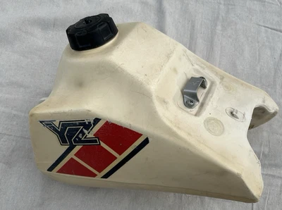 1985 85 YAMAHA YZ80 YZ 80 OEM WHITE GAS FUEL TANK CELL PETROL RESERVOIR - Image 1 of 4