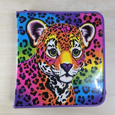 Carpeta de 3 anillos con cremallera de cazador de leopardo Lisa Frank Hunter de los años 90 Foto 1 de 4