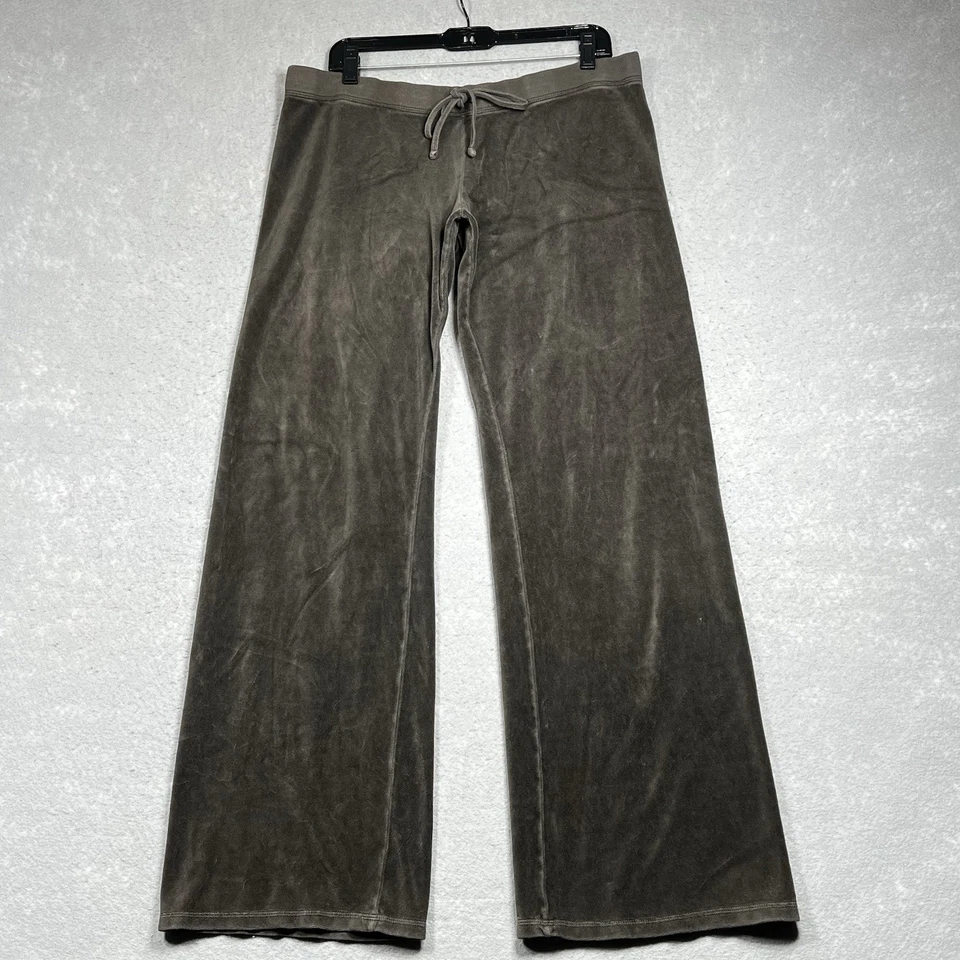 Pantalones Juicy Couture para mujer talla XL marrón logotipo terciopelo pierna ancha atletismo Foto 1 de 4