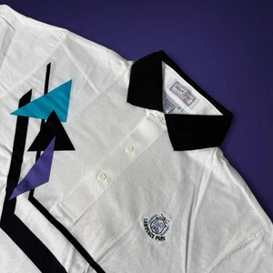 VTG Mark Scot Golf Polo Shirt Lawrence Park Stripe Mercerized 90's Mcm Mens M - Picture 1 of 8