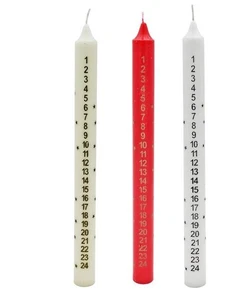 [Set of 3]  25cm Traditional Christmas Countdown Advent Tamper Candle with Star - Picture 1 of 24