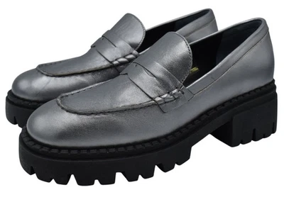 Free People EU 38.5 US 8 Lyra Suela Peltre Metálico Sin Cordones Mocasines Zapatos Foto 1 de 4