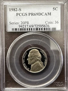 1982-S Proof Jefferson Nickel - PCGS PR69DCAM - Picture 1 of 2