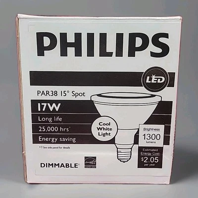 NEW PHILIPS 4000 LED Flood Lamp Dimmable 17W PAR38 25 Cool White 1300 Lumens - Image 1 of 4