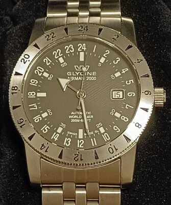 Glycine Airman 2000 GMT Automatic 200m Black Dial Back Skelton Watch - Image 1 of 4