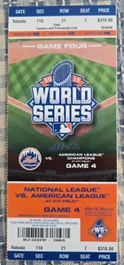 2015 World Series Ticket Game 4 NY Mets v. KC Royals Citi Field Great Condition - Picture 1 of 1