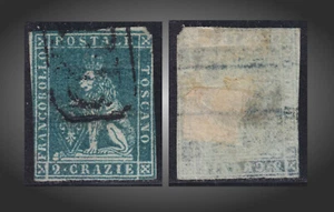 LEÓN TOSCANO 1851 USADO 2 CRAZIE AZUL GERNISH WMK 185 SCT.5a MI.5xa SASSONE 5 - Imagen 1 de 1