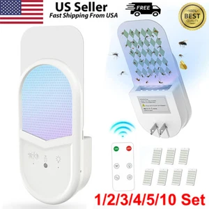 Indoor Flying Insect Trap Reusable Plug in UV Light Sticky Mute Mosquito Killer - Picture 1 of 24