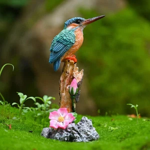 Simulated Red Eared Bulbul Resin Bird Model Desktop Bonsai Rockery Decoration - Picture 1 of 11