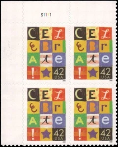 US Celebrate 42c Stamp Plate Block of 4 Scott #4335 - Picture 1 of 1
