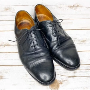 Men's Chapman & Moore Thomas Cap Oxford Black Dress Shoe 7 E narrow  - Picture 1 of 7